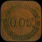 Jeton de 5 centimes de la Société de Consommation de l'Est à Chalons-en-Champagne ex Châlons-sur-Marne (51000 - Marne) - avers