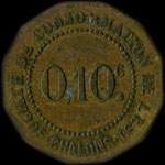 Jeton de 10 centimes avec contremarque M de la Société de Consommation de l'Est à Chalons-en-Champagne ex Châlons-sur-Marne (51000 - Marne) - avers