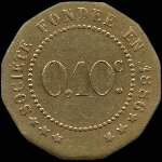 Jeton de 10 centimes de la Soci�t� de Consommation de l'Est � Chalons-en-Champagne ex Ch�lons-sur-Marne (51000 - Marne) - revers