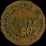 Jeton de 10 centimes avec contremarque TREFLE de la Soci�t� de Consommation de l'Est � Chalons-en-Champagne ex Ch�lons-sur-Marne (51000 - Marne) - revers
