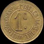 Jeton de 1 centime de la Soci�t� de Consommation de l'Est - Boulangerie � Chalons-en-Champagne ex Ch�lons-sur-Marne (51000 - Marne) - revers