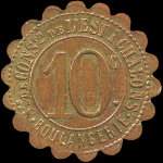 Jeton de 10 centimes de la Société de Consommation de l'Est - Boulangerie à Chalons-en-Champagne ex Châlons-sur-Marne (51000 - Marne) - avers