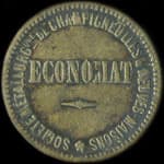 Jeton de 10 centimes 1889 de la Soci�t� M�tallurgique de Champigneulles et Neuves-Maisons - Economat - � Champigneulles (54250 - Meurthe-et-Moselle) - avers
