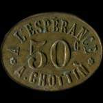 Jeton de 50 centimes A l'Esp�rance - A.Chottin - Champigny-sur-Marne (94500 - Val-de-Marne) - avers