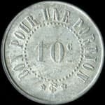 Jeton Bon pour une portion de 10 centimes du Ch�teau de Champs (S. & M.) � Champs-sur-Marne (77420 - Seine-et-Marne) - revers