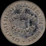 Jeton de 5 centimes de F. Douteau - Chantonnay (85110 - Vend�e) - revers