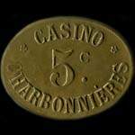 Jeton de 5 centimes du Casino Charbonni�res � Charbonni�res-les-Bains (69260 - Rh�ne) - avers