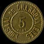 Jeton de 5 centimes du Kursaal de Charbonni�res � Charbonni�res-les-Bains (69260 - Rh�ne) - avers