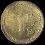 Jeton de 1 franc type 2 de la Cantine Delteil du 32�me R�giment d'Artillerie Divisionnaire � Charenton-le-Pont (94220 - Val-de-Marne) - avers