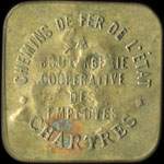 Jeton de 0 Kg 500 de pain de la Boulangerie Coop�rative des Employ�s des Chemins de Fer de l'Etat � Chartres (28000 - Eure-et-Loir) - avers