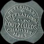 Jeton de nécessité de 5 francs du Restaurant International Koutzoukos à Charvieu - avers