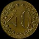 Jeton anonyme de 40 francs du camp de prisonniers de Chateauneuf (35430 - Ille-et-Vilaine) - avers