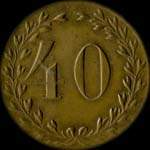 Jeton anonyme de 40 francs du camp de prisonniers de Chateauneuf (35430 - Ille-et-Vilaine) - revers