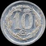 Jeton de 10 centimes 1922 de l'Union Commerciale et Industrielle de Chatellerault (86100 - Vienne) - revers