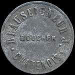 Jeton de 5 centimes de Beauseigneur J. - Boucher � Chatenois-les-Forges (90700 - Territoire-de-Belfort) - avers
