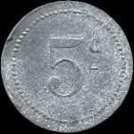 Jeton de 5 centimes de Beauseigneur J. - Boucher � Chatenois-les-Forges (90700 - Territoire-de-Belfort) - revers