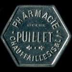 Jeton de 25 centimes de la Pharmacie Puillet � Chauffailles (71170 - Sa�ne-et-Loire) - avers