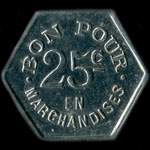 Jeton de 25 centimes de la Pharmacie Puillet � Chauffailles (71170 - Sa�ne-et-Loire) - revers