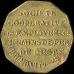 Jeton de 10 centimes de la Soci�t� Coop�rative des Employ�s des Chemins de Fer de l'Est � Chaumont (52000 - Haute-Marne) - avers