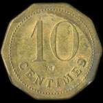 Jeton de 10 centimes de la Soci�t� Coop�rative des Employ�s des Chemins de Fer de l'Est � Chaumont (52000 - Haute-Marne) - revers