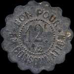 Jeton de 12 1/2 centimes du Caf� Matricon � Chazelles-sur-Lyon (42140 - Loire) - revers