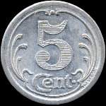 Jeton de 5 centimes 1922 des Comités de Chécy, Chateauneuf, Sully-Vitry à Chécy (45430 - Loiret) - revers