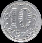 Jeton de 10 centimes 1922A des Comités de Chécy, Chateauneuf, Sully-Vitry à Chécy (45430 - Loiret) - revers