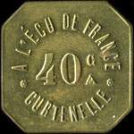 Jeton de 20 francs émis par A l'Ecu de France - Curtenelle à Chennevières-sur-Marne (94430 - Val-de-Marne) - avers