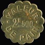 Jeton de n�cessit� de 2 kg 500 de pain de la Boulangerie Coop�rative de Chevresis-Monceau 1914 � Chevresis-Monceau - revers