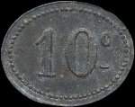 Jeton de 10 centimes sans contremarque de la Cantine Girard du 77e R�giment d'Infanterie � Cholet (49300 - Maine-et-Loire) - revers
