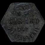 Jeton de 25 centimes avec contremarque de la Cantine Girard du 77e R�giment d'Infanterie � Cholet (49300 - Maine-et-Loire) - revers