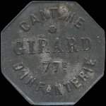 Jeton de 50 centimes de la Cantine Girard du 77e R�giment d'Infanterie � Cholet (49300 - Maine-et-Loire) - avers