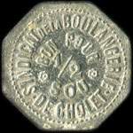 Jeton en zinc nickel� Bon pour &frac12; sou du Syndicat de la Boulangerie de Cholet (49300 - Maine-et-Loire) - avers