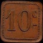 Jeton de 10 centimes du D�p�t de Prisonniers de S�di�res � Clergoux (19320 - Corr�ze) - revers