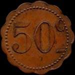 Jeton de 50 centimes du D�p�t de Prisonniers de S�di�res � Clergoux (19320 - Corr�ze) - revers