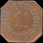 Jeton de 1 franc du Dépôt de Prisonniers de Sédières à Clergoux (19320 - Corrèze) - avers