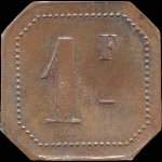 Jeton de 1 franc du D�p�t de Prisonniers de S�di�res � Clergoux (19320 - Corr�ze) - revers
