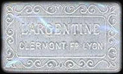 Jeton de jeu rectangulaire de L'Argentine � Clermont-Ferrand et � Lyon