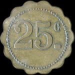 Jeton de 25 centimes (type 1) de la Grande Brasserie de Strasbourg � Clermont-Ferrand (63000 - Puy-de-D�me) - revers