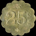 Jeton de 25 centimes (type 2) de la Grande Brasserie de Strasbourg � Clermont-Ferrand (63000 - Puy-de-D�me) - revers