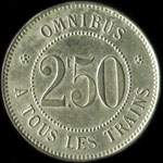 Jeton de 2,50 francs Omnibus � tous les trains de l'H�tel des Minimes � Clermont-Ferrand (63000 - Puy-de-D�me) - revers