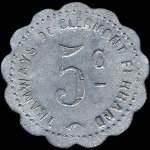 Jeton de 5 centimes des Tramways de Clermont-Ferrand (63000 - Puy-de-D�me) - avers