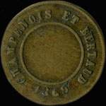 Jeton de 5 centimes 1869 de Champenois et Bertaud - Fabrique de Cognin pr�s Chamb�ry Savoie � Cognin (73160 - Savoie) - avers