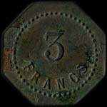 Jeton de 3 francs des Magasins Lemaire � Contres (41700 - Loir-et-Cher) - revers