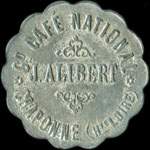 Jeton de 15 centimes émis par le Grand Café National - J.Alibert à Craponne-sur-Arzon (43500 - Haute-Loire) - avers