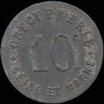Jeton de 10 centimes de la Ville de Cr�cy-en-Brie (devenue Cr�cy-La-Chapelle) (77580 - Seine-et-Marne) - avers