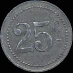 Jeton de 25 centimes de la Ville de Cr�cy-en-Brie (devenue Cr�cy-La-Chapelle) (77580 - Seine-et-Marne) - revers