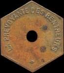 Jeton de un pain 1899 de La Pr�voyante des Rentreurs � Croix (59170 - Nord) - avers