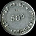 Jeton de 50 centimes de l'Usine Baille-Lemaire & Fils � Crosne (91560 - Essonne) - revers