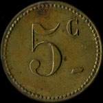 Jeton de 5 centimes �mis par le Cercle des Sous-Officiers du 11e r�giment de Chasseurs - revers